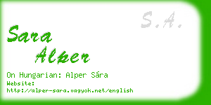 sara alper business card